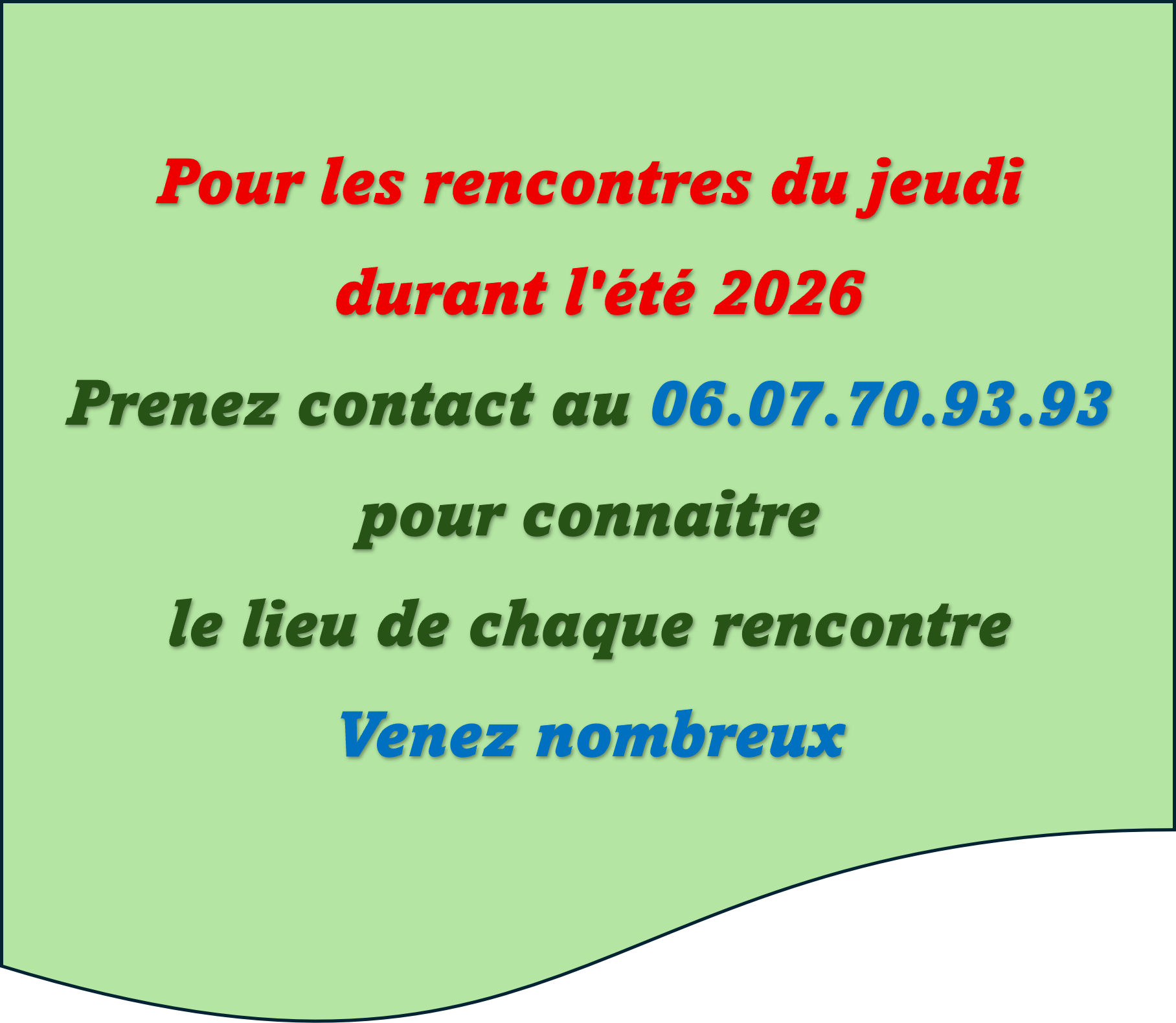 Prochaine rencontre